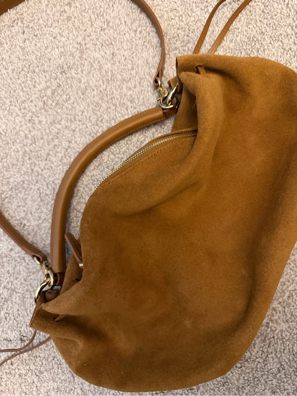 Madewell Chestnut Suede Hobo Bag - Picture 7 of 12